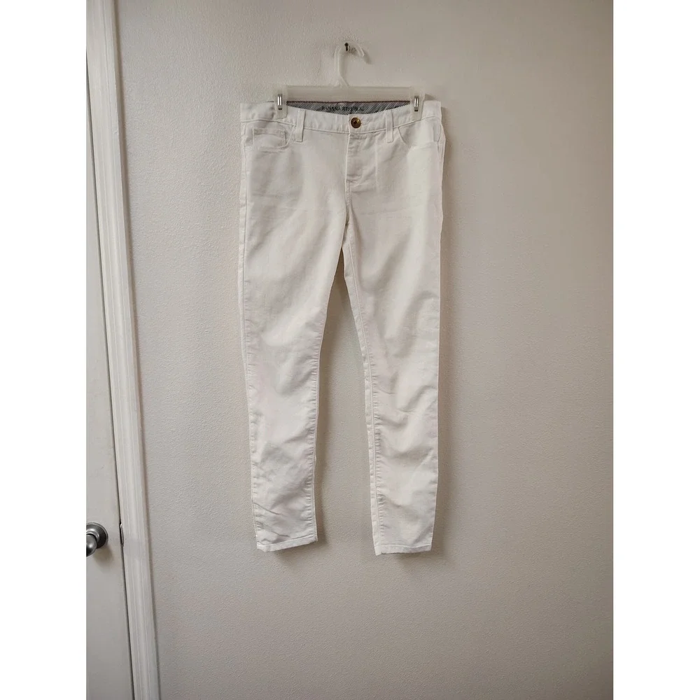 Banana Republic White Skinny Jeans Womens 28R Denim Pants Solid Casual Slim‎ Fit
